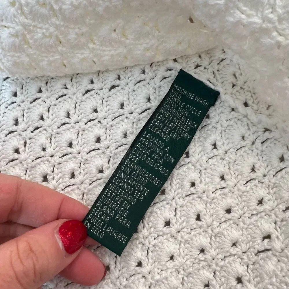 Lauren Ralph Lauren White Exclusive Hand Knit V-Neck Cardigan Petite Medium